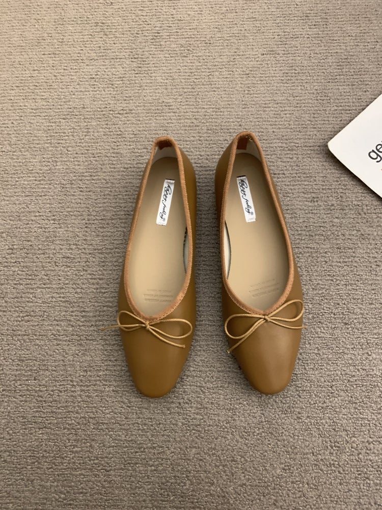 Silver Single-Layer Shoes Women'S Skirt 2025 Spring New Late Night Breeze Gentle Bow Inner Height Increasing Milk Shoes Vintage - Image 1